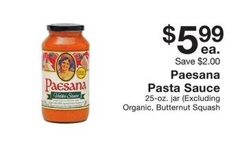 Fairway Store Market Paesana pasta sauce offer