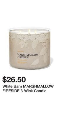 Bath & Body Works White barn marshmallow fireside 3-wick candle offer