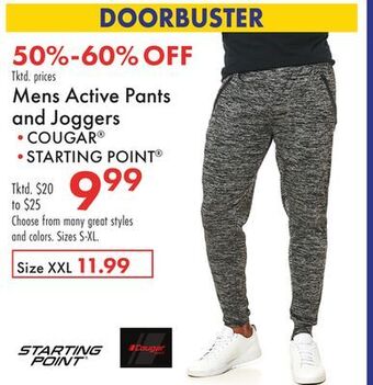 Boscov's Mens active pants and joggers offer