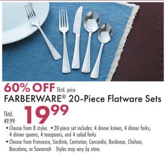 Boscov's Farberware® 20-piece flatware sets offer