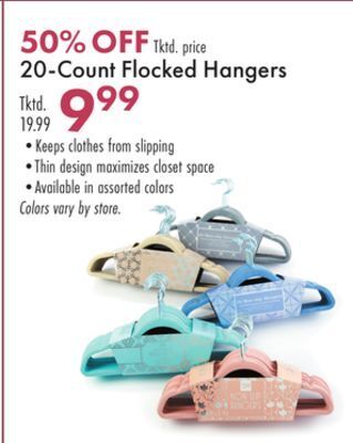 Boscov's 20-count flocked hangers offer