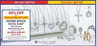 Boscov's Entire stock nova star® diamond jewelry offer