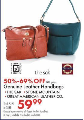 Boscov's Genuine leather handbags offer