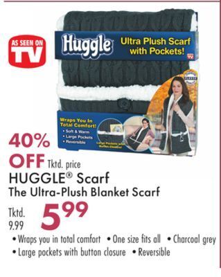 Boscov's Huggle® scarf the ultra-plush blanket offer