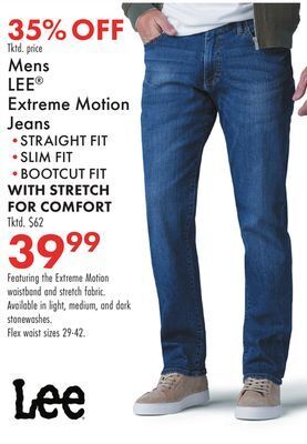 Boscov's Mens lee® extreme motion jeans offer