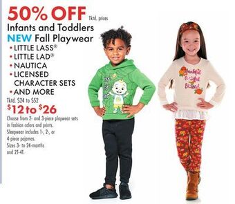 Boscov's Infants and toddlers new fall playwear offer