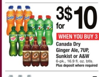 ACME Canada dry ginger ale, 7up, sunkist or a & w offer