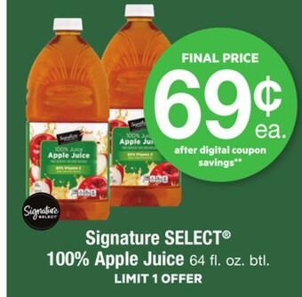 ACME Signature select® 100% apple juice offer