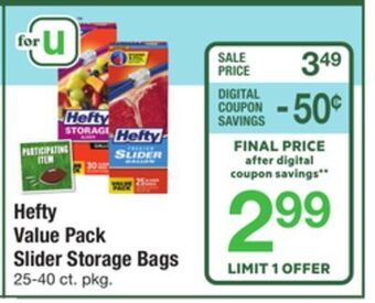 ACME Hefty value pack slider storage bags offer