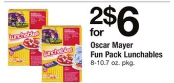 ACME Oscar mayer fun pack lunchables offer