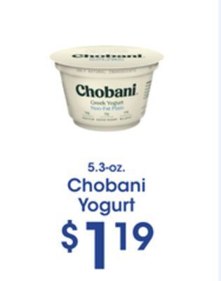 Price Rite Chobani yogurt offer