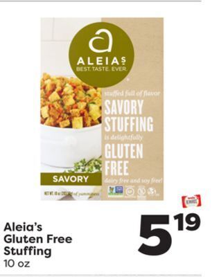 Weis Markets Aleia's gluten free stuffing offer