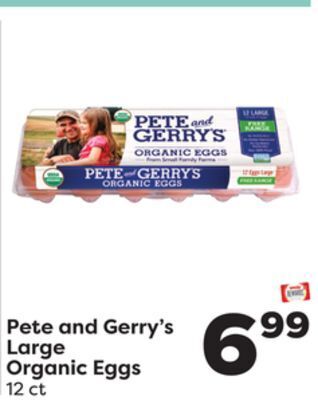 Weis Markets Pete and gerry's large organic eggs offer