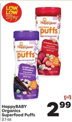 Weis Markets Happybaby organics superfood puffs offer