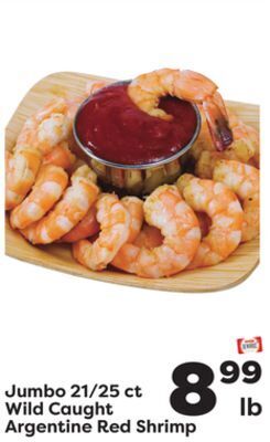 Weis Markets Jumbo 21/25 ct wild caught argentine red shrimp offer