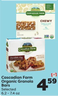 Weis Markets Cascadian farm organic granola bars offer
