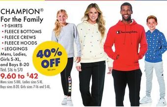 Boscov's Champion® for the family offer