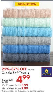 Boscov's Cuddle soft towels offer