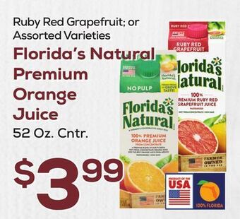 DeCicco & Sons Florida's natural premium orange juice offer