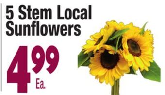 King Kullen 5 stem local sunflowers offer