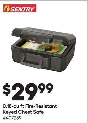 Lowe's 0.18-cu ft fire-resistant keyed chest safe offer