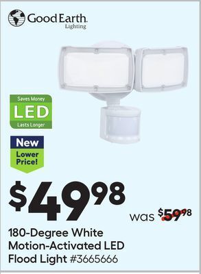 Lowe's 180-degree white motion-activated led flood light offer