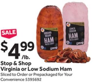 Stop&Shop Stop & shop virginia or low sodium ham offer