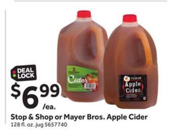 Stop&Shop Stop & shop or mayer bros. apple cider offer