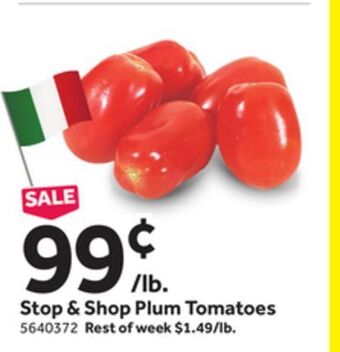 Stop&Shop Plum tomatoes offer