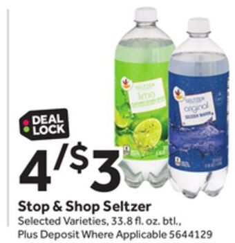 Stop&Shop Stop & shop seltzer offer