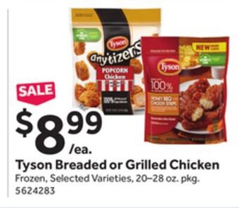 Stop&Shop Tyson breaded or grilled chicken offer