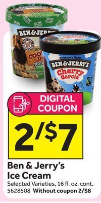 Stop&Shop Ben & jerry's ice cream offer