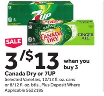 Stop&Shop Canada dry or 7up offer
