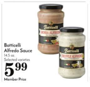 Pavilions Botticelli alfredo sauce offer