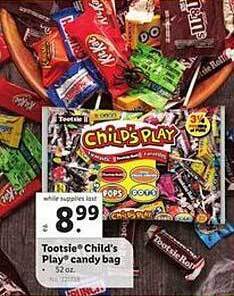 Lidl Tootsie child's play candy bag offer