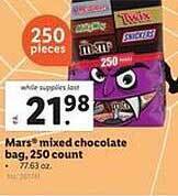 Lidl Mars mixed chocolate bag, 250 count offer