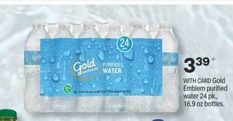 CVS Gold emblem purified water 24 pk. 16.9 oz bottles offer