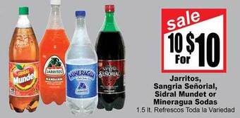 Rancho Markets Jarritos sangria señorial sidral mundet or mineragua sodas offer
