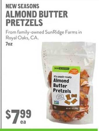 New Seasons Market New seasons almond butter pretzels offer