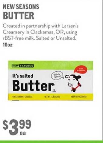 New Seasons Market New seasons butter offer