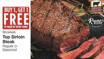 United Supermarkets Boneless top sirloin steak offer