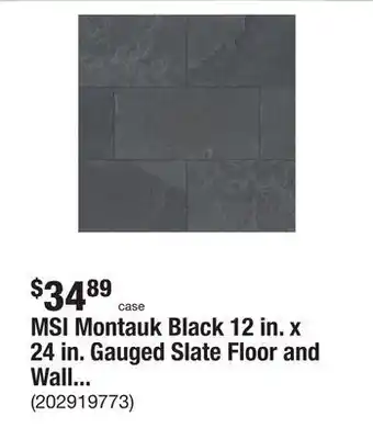 The Home Depot Msi montauk black 12 in. x 24 in. gauged slate floor and wall tile (10 sq. ft. / case) offer