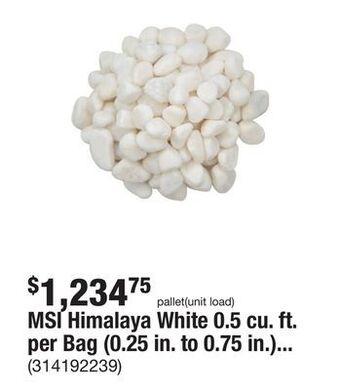 The Home Depot Msi himalaya white 0.5 cu. ft. per bag (0.25 in. to 0.75 in.) 40 lb. bagged landscape rock (55 bags / 22.5 cu. ft. / pallet) offer