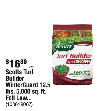 The Home Depot Scotts turf builder winterguard 12.5 lbs. 5,000 sq. ft. fall lawn fertilizer builds strong grass roots offer