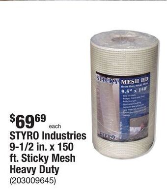 The Home Depot Styro industries 9-1/2 in. x 150 ft. sticky mesh heavy duty offer