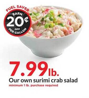 Hy-Vee Our own surimi crab salad offer