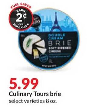 Hy-Vee Culinary tours brie offer
