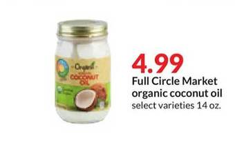 Hy-Vee Full circle market organic coconut oil offer