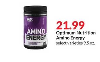 Hy-Vee Optimum nutrition amino energy offer