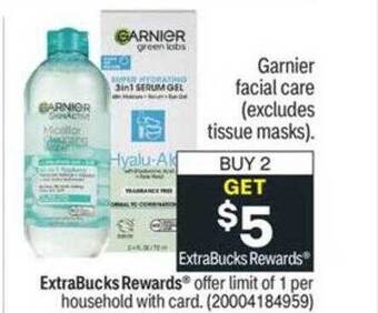 CVS Garnier facial care offer